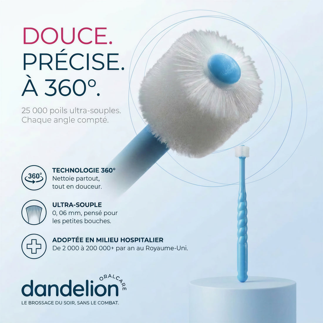Brosse à dents 360° Dandelion pour enfant — visuel principal